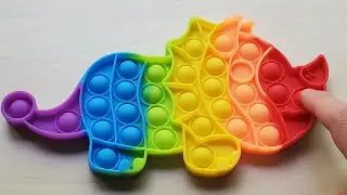 Rainbow Triceratops Pop It, Dinosaur Fidget Toy