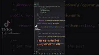 oading relationship using with()  in laravel #laravel #webdevelopment #development #tricks