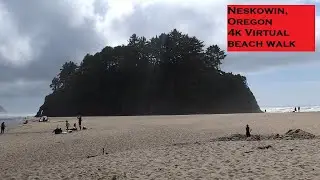 Neskowin, Oregon | 4k Virtual Walking Tour | Pacific Coast