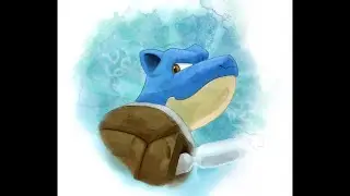 Blastoise fan art Pokemon digital watercolor painting time lapse YouTube short