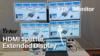 Setup HDMI Splitter Extended Display for PC & Laptop｜1 Screen Extended to 4 Monitor｜Multiple Display