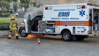 HFD inspecting ambulance after engine caught on fire Wednesday evening