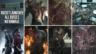 Resident Evil 2 All Bosses Infinite Rocket Launcher Hardcore No Damage