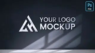 3D Metal Logo Mockup With Black Window Background Tutorial using Adobe Photoshop