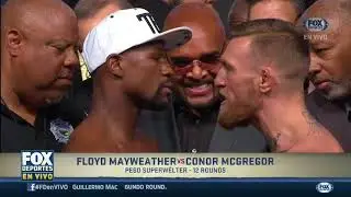 Así fue el cara a cara entre McGregor y Mayweather