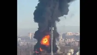 Горит нефтебаза, Орёл.