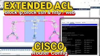 cara mudah blokir website yang terlarang pada cisco dan blokir akses ssh dan lainya | acl extended