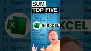 Excel - How  to Sum Top Five Numbers In Excel with a Formula #shorts #excelformula  - Episode S0018