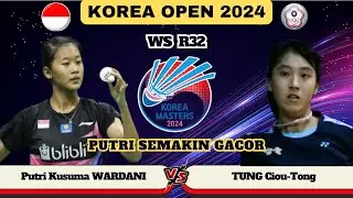 SEMAKIN GACOR - Putri Kusuma WARDANI (INA) vs TUNG Ciou-Tong (TPE) | R16 Korea Masters 2024