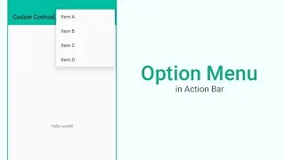 How to create Option Menu in action bar android studio || Codser Codroid