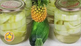 Консервированные Кабачки - Ананасы без Алычи, Заготовки на Зиму | Courgettes or Zucchini - Pineapple