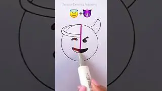 Emoji satisfying creative art  ||  Angel + Devil  #CreativeArt #Satisfying