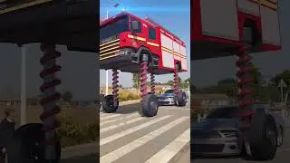 The fire truck can lift. With this function, you🤯3D Special Effects  | 3D Animation 