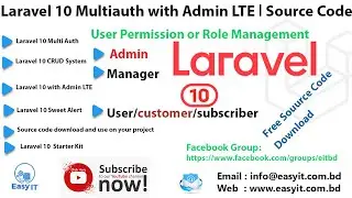 Laravel 10 multi auth ( Admin,Manager,User ) with Admin LTE | Easy IT