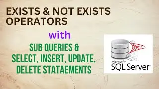 SQL Exists Operator | Exists Operator in SQL | EXISTS and NOT EXISTS Operator | SQL EXISTS clause