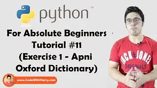 Python Exercise 1 - Apni Dictionary | Python Tutorials For Absolute Beginners In Hindi #11