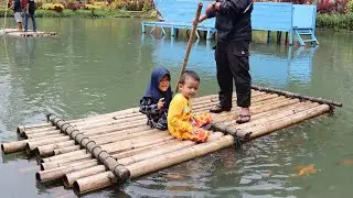 Liburan Seru - Naik Rakit, Sepeda Air, Rumah Burung dan Beri Makan Ikan - DMG Family Vlog