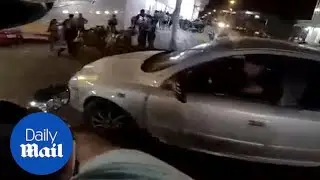 Biker gets SHOT after kicking car mirror in road rage incident