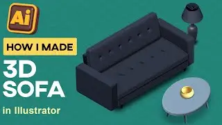 How to make 3D SOFA in Illustrator in seconds  |  Easy 3D