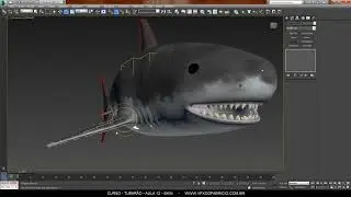 Aula 12 / 19  - Skin (Pintura de peso da malha para animação) - Curso Tubarão (Baby Shark) 3d 2014