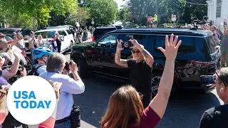 Supporters react outside Minnesota Gov. Tim Walzs home after VP news | USA TODAY