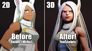 Sculpting Mirko in 3D [My Hero Academia - Rabbit Hero] | Artist Superpowers