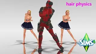 The sims 4 dance machinima Animation MMD, Deadpool ( HAIR PHYSICS).(SKIRT PHYSICS)