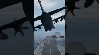 C-130 Hercules Soars Over Aircraft Carrier: A Spectacular Aerial Display