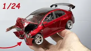 How to make realistic body damage on a scale model, simulating an accident