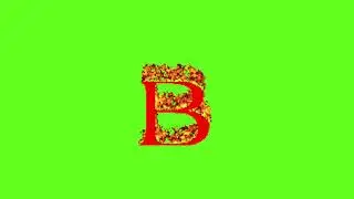 Green Screen/B Alphabet/ A-Z Alphabet in green Screen/Fire Effect Alphabet/Green Screen Characters