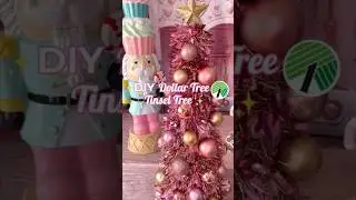 Dollar Tree DIY Tinsel Tree #shorts #dollartreehacks