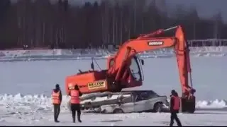 МЕСТЬ  ЭКСКАВАТОРЩИКА.  Просто ЖЕСТЬ как экскаватор крушил жигуленка!!!
