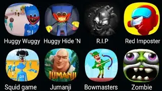 Huggy Wuggy Playtime, Huggy Hide&Seek, R I P, Red Imposter, Squid Game, Jumanji, Bowmasters, Zombie