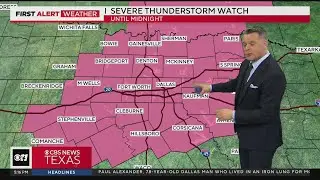 Severe Thunderstorm Watch in effect for most of metroplex through midnight