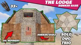 THE LODGE I Solo/Duo/Trio I 1x2 Bunker Vault Base I Cheap I Cozy I Meta I RUST 2023