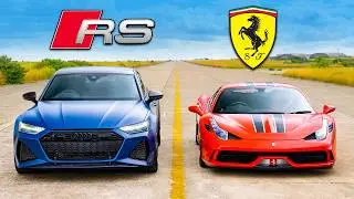 Ferrari 458 Speciale v Audi RS7 Performance: DRAG RACE