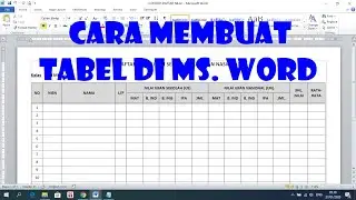 Cara Membuat Tabel di Ms Word