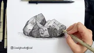 Pen & Ink Drawing#17 | How to Draw Rocks & Boulders