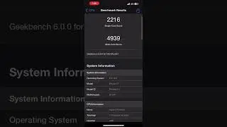 Geekbench 6 on iPhone 13 | #apple #iphone13 #iphone14 #geekbench6 #iphonebenchmark #ios16.3 #shorts
