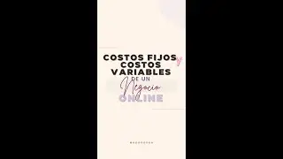 🔴🔥📌🚀 📌 Costos FIJOS y costos VARIABLES de un EMPRENDIMIENTO o negocio ONLINE