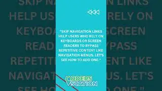 Skip Navigation Links: Enhancing Web Accessibility for Keyboard Users #keyboardusers
