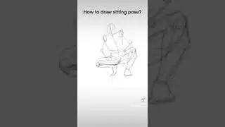 How to draw squatting pose #shorts