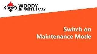 Switch on Maintenance Mode. WOODY AD SNIPPETS