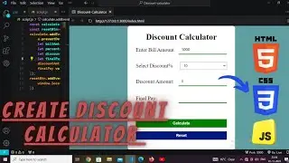 Discount Calculator Using Html Css Javascript Mini project 🚀