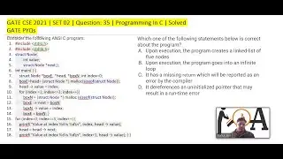 Solved GATE CS PYQs | GATE CS 2021, Set 2, Que 35 | Data Structures With C Programming MCQ