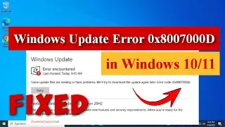 Windows Update Error 0x8007000D in Windows 10/11 [100% Fixed] #windowsupdate