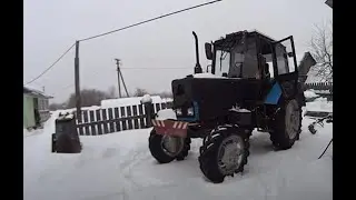 Стал плохой запуск мТз в мороз, мТз на расчистке снега.