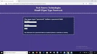 Html5 Input type Password | Input type = password | Html5 Tutorials For Beginners