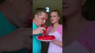 1 or 2 ? Watermelon Eating Comparison #shorts #funny #comedy #memes