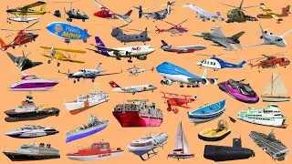 Aircraft Compilation - Airplanes for kids - Water Vehicles - Boats & Ships   Aircraft - Picture Show